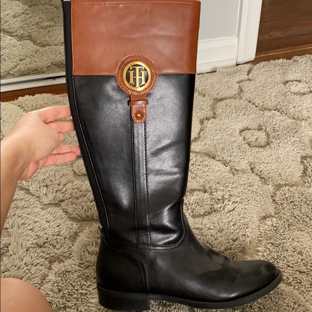 Tommy Hilfiger tall two tone boots